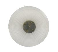 White Close Stitched Metal Polishing Buffing Mop 8" x 0.5" 1 Section 2nd Stage