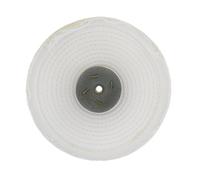 White Close Stitched Metal Polishing Buffing Mop 8" x 1" 2 Section 2nd Stage