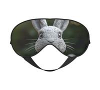 White Cloth Rabbit Print Sleep Mask with Adjustable Strap, Comfortable Eye Cover for Travel, Yoga, Napping, Sleeping & Relaxation