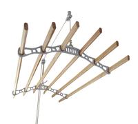 Clothes Airer Ceiling Pulley Maid Traditional Mounted Clothing Dryer 6 Lath Laundry Drying Rack Rail 2m White