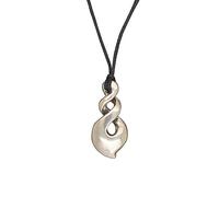 White Cloud New Zealand Infinity Loop Pendant, Aoraki Surfer Pendant, Adjustable Cord, Handmade in Fine Pewter by William Sturt