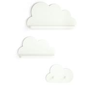White Cloud Shelves and Coat Hook Set White