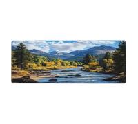 White Clouds And Flowing Rivers Mouse Pad In Big Extended Non-Slip Rubber Base Mousepad With Stitched Edges Gaming Pc Desktop Large Mouse Pad 11.8x31.5