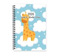 White Clouds and Stars 2026 Journal A5 To Do List Notebook Diary for 2026 Womens Diary and Planner for Academic Week To View Monthly Year Planner with Dotted Line Note Page Slim