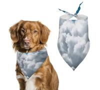 White Clouds are Like A Heart Dog Bandana Triangle Dog Scarf Washable Polyester Dog Bibs Cute Pet Bandana for Medium Large Dogs Puppy and Cats