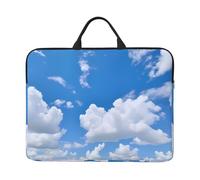 White Clouds in The Sky Patterned Laptop Sleeve Bag, 17 Inch Shockproof Laptop Sleeve, Slim Laptop Bag