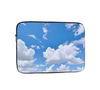 White Clouds In The Sky Patterned Laptop Sleeve Bag, Shockproof Slim Laptop Bag Briefcase Carrying Laptop Cover, Black, 17 Inch