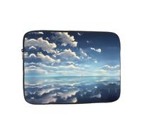 White clouds over the sea 12 inch Print Laptop Case, Business/Office Commuter Laptop Case