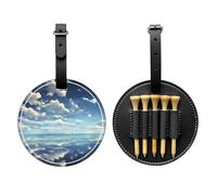 White Clouds Over The sea Black Printed Golf tee Storage Bag - Portable Design, Easy to Organize tee