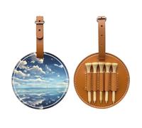 White Clouds Over The sea Brown Printed Golf tee Storage Bag - Portable Design, Easy to Organize tee