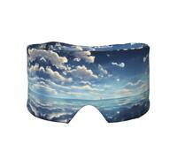 White Clouds Over the sea Double-Sided Printed Eye mask, Soft and Light-Blocking, Suitable for Travel and Home
