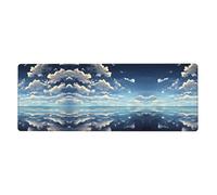 White Clouds Over The sea Extra Large Keyboard Mouse Pad for Computer, Console, Office, Game, Study Room 12x31.5 Inch Desk Pad,
