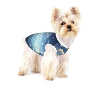 White clouds over the sea Full Print Cotton Pet Vest L Dog Cat Clothes Soft Elastic Breathable Pullover Pet