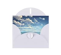 White Clouds Over The Sea Greeting Cards For All Occasions - Blank Greeting Cards With Envelopes, Holiday Cards 4x6 Inches (Horizontal) White