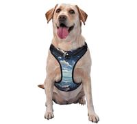 White Clouds Over The sea Large Printed pet Traction Vest for Pets to wear When Walking The Dog or Climbing Mountains