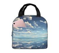 White clouds over the sea Lunch Bag - Handheld Aluminum Foil Thickened Insulated Bento Bag for Women, Nurses, Beach, Travel, Pool & Picnic Cooler