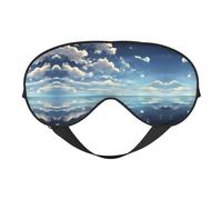 White Clouds Over The sea Print Eye Mask for Comfortable Sleep – Elastic Nighttime Shade, Perfect for Plane, Travel, and Meditation