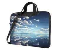 White clouds over the sea Printed Laptop Crossbody Bag Crossbody Briefcase Easy To Use When Traveling For Business 13 inch