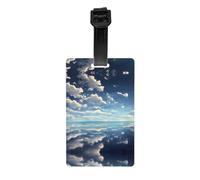 White Clouds Over the sea Printed PVC Luggage Tag Travel Anti Lost ID Label Personal Info Tag for Backpack and Suitcase