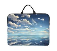 White clouds over the sea Prints 14-Inch Laptop Sleeve Waterproof And Shockproof Suitable For Office Work Business Trips And Daily Travel.