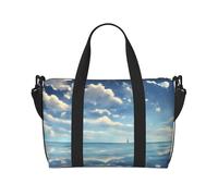 White Clouds Over The sea Prints Handbag Crossbody Travel Bag Comfortable Lightweight and Waterproof Suitable for Travel and Everyday Use.