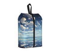 White Clouds Over the sea Shoe Bag for Travel-Waterproof Shoe Organiser for Suitcase, 3 in 1 Storage Pouch for Gym Trainers