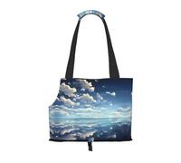 White clouds over the sea Small pet carrier suitable for shopping malls airplanes buses and subways