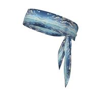 White clouds over the sea Sports Head Tie.Sweat Absorbing Polyester Bandana for Running, Yoga & Gym, Adjustable Unisex Head Wrap