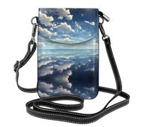 White clouds over the sea This lightweight, unisex flap crossbody bag frees up your hands and is suitable for travel, holidays, and everyday use.
