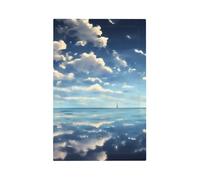 White Clouds Over the sea Unbreakable Polycarbonate Switch Plate-Modern 1 Gang Light Cover for Home Office with Matching Screws