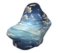 White clouds over The sea Versatile full-print Stroller Chair Cover/Nursing Cover, specially designed for your baby