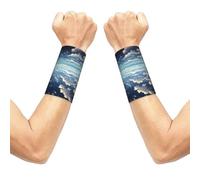 White clouds over the sea Wrist sleeve.Elastic Athletic Sleeve Pair,