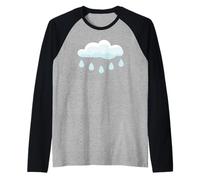 White Clouds Rain Drop Raglan Baseball Tee
