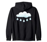 White Clouds Rain Drop Zip Hoodie