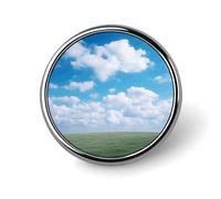 White Clouds Sky Round Badge for Men Women, Durable & Stylish Lapel Pins, Lightweight Metal Badges for Shirts, Jackets, Hats