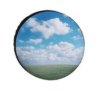 White Clouds Sky Universal Tire Cover Replacement Oxford Fabric Waterproof Wheel Protector for SUV Truck RV Camper Dust/Snow/Sun Protection, 24 Inch