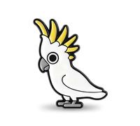 White Cockatoo Enamel Pin Badge 2.5 x 3cm Cute Tropical Parrot Bird Lapel Pin Brooch for Jackets Bags Hats Backpack Animal Lover Gift