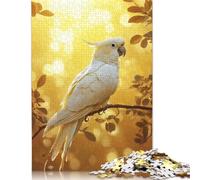 White Cockatoo in Golden Light Puzzles for Adults & Teenagers Wood Puzzle Jigsaws for Adults Secret Santa Gifts 500pcs (52x38cm)