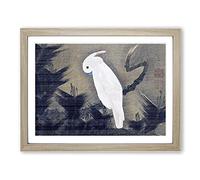 White Cockatoo On A Pine Branch By Ito Jakuchu Asian Japanese Framed Print | A2 Oak Framed Wall Art | Ready to Hang | Asian Nature Picture | Living Room Bedroom Lounge Office