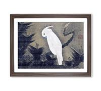 White Cockatoo On A Pine Branch By Ito Jakuchu Asian Japanese Framed Print | A3 Walnut Framed Wall Art | Ready to Hang | Asian Nature Picture | Living Room Bedroom Lounge Office