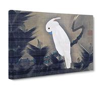 White Cockatoo On A Pine Branch By Ito Jakuchu Canvas Print | Gallery Wrapped 30mm Frame Wall Art | 20x14 inches | Ready to Hang | Asian Picture | Living Room Bedroom Lounge Office