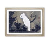 White Cockatoo on a Pine Branch by Ito Jakuchu Framed Print | A2 Oak Framed Wall Art | Ready to Hang | Modern Nature Picture | Living Room Bedroom Lounge Office