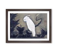 White Cockatoo on a Pine Branch by Ito Jakuchu Framed Print | A2 Walnut Framed Wall Art | Ready to Hang | Modern Nature Picture | Living Room Bedroom Lounge Office