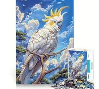White Cockatoo on Branch 1000-piece Jigsaw Puzzles Brain Training Fun Tight Interlock No Gaps Bonding Activity for Loved Ones (50x75cm)