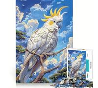 White Cockatoo on Branch Adults Puzzles 1000 Piece Jigsaws Recall Skill Fun High Precision Die Cut Easy to Learn Family Enjoyment (38x52cm)