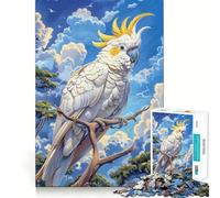 White Cockatoo on Branch Jigsaw Puzzles 1000 Piece for Adults Recall Fun Play Firm Fit Secure Assembly Family Fun Night Activity (38x26cm)