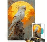 White Cockatoo Sunset 1000 Piece Jigsaw Puzzles Mind Challenge Toy High Precision Die Cut Amusing Challenge for Waiting Time (38x52cm)