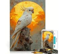 White Cockatoo Sunset 1000 Piece Jigsaws for Adults Brain Recall Game Tight Interlock No Gaps Calming Mental Break Activity (38x26cm)
