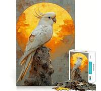 White Cockatoo Sunset Jigsaw for Adults1000 Pieces Brain Focus Game Precision Cut Smooth Edges Amusing Challenge for Waiting Time (50x75cm)