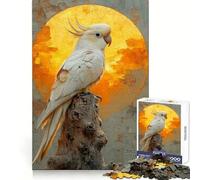 White Cockatoo Sunset Jigsaw Puzzle for Adults 1000 Pieces Thought Training Calm Recreation Uniform Cut Festive Present (38x52cm)